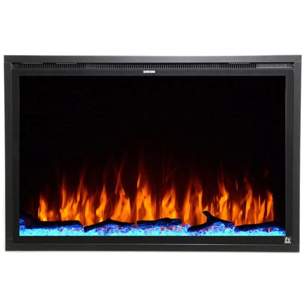 Touchstone Sideline Elite Forte 40-Inch Smart WiFi-Enabled Recessed Electric Fireplace (80052) red flame and blue ember