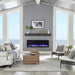 Touchstone Sideline Elite 60" Smart Electric Fireplace with Blue Flames in Living Room