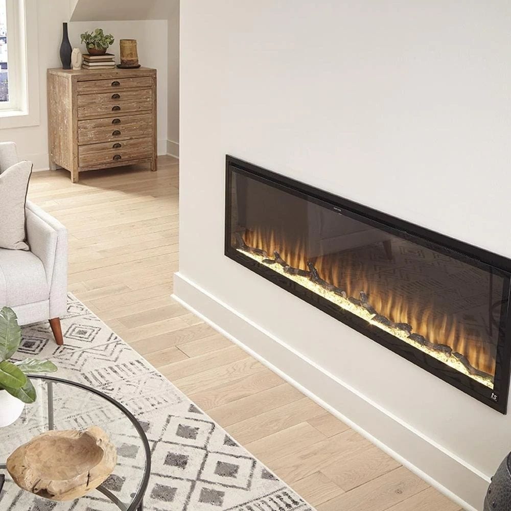 Touchstone Sideline Elite 60" Smart Electric Fireplace Recessed in Living Room