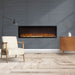 Touchstone Sideline Elite 50-Inch Smart Electric Fireplace in midcentury space