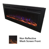 Touchstone Sideline Steel 60-Inch Recessed Electric Fireplace with Mesh Screen