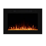Touchstone Forte - 40" Recessed Electric Fireplace (#80006) orange flame and white crystals