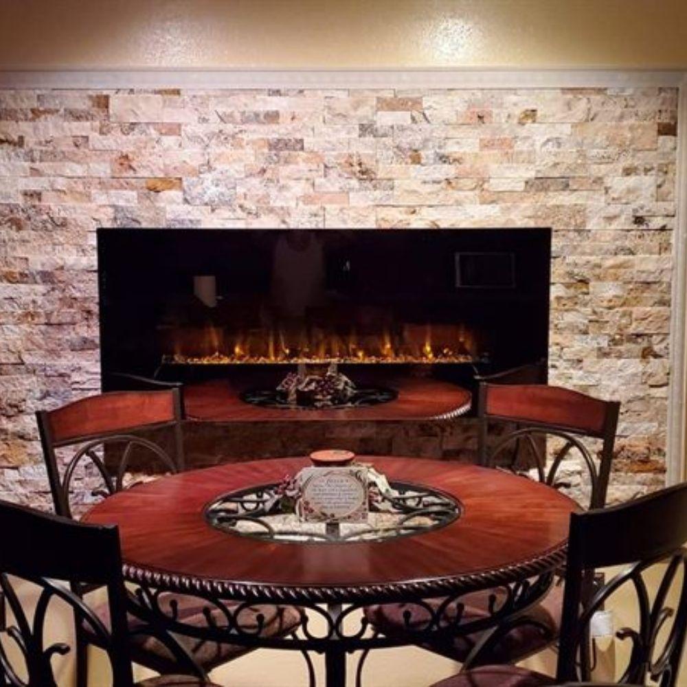 Customer Picture of Touchstone Mirror Onyx - 50" Wall Mounted Electric Fireplace in Dining Room
