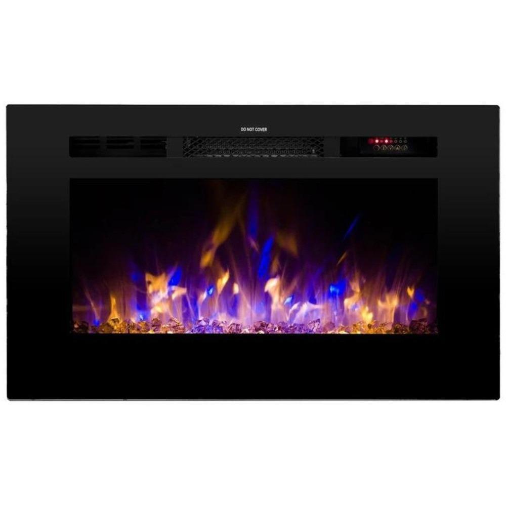 Touchstone Sideline 28" - Recessed Electric Fireplace (#80028) multicolor flames