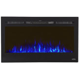 Touchstone Sideline 36" - Recessed Electric Fireplace (#80014) with blue flames