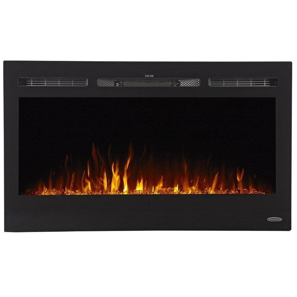 Touchstone Sideline 36" - Recessed Electric Fireplace (#80014) with orange flames