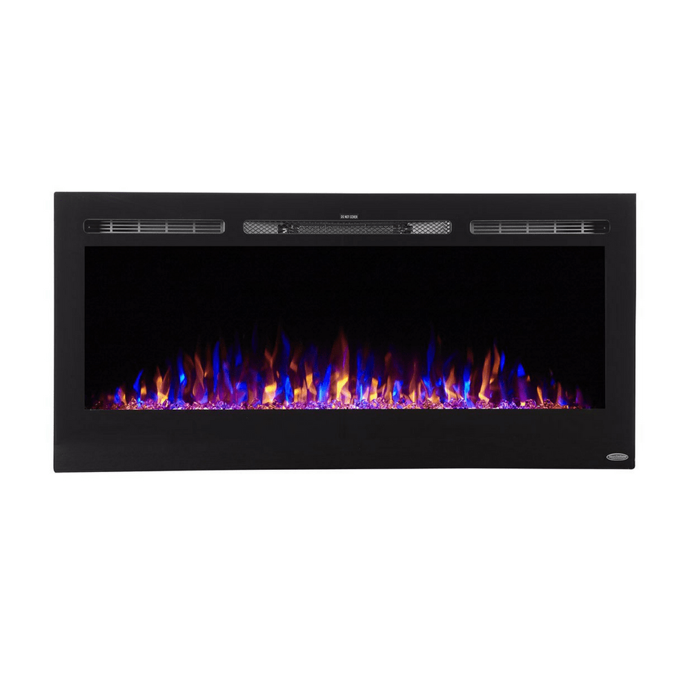 Touchstone The Sideline™ 40" - Recessed Electric Fireplace (#80027) with blue and orange flames