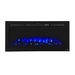Touchstone The Sideline™ 40" - Recessed Electric Fireplace (#80027) with blue flames and ember bed lights off