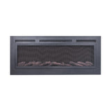 Touchstone The Sideline Steel™ 50"- Recessed Electric Fireplace (#80013) with logs and mesh screen