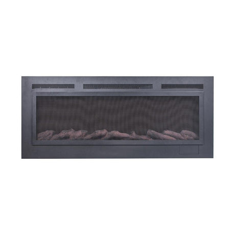 Touchstone The Sideline Steel™ 50"- Recessed Electric Fireplace (#80013) with logs and mesh screen