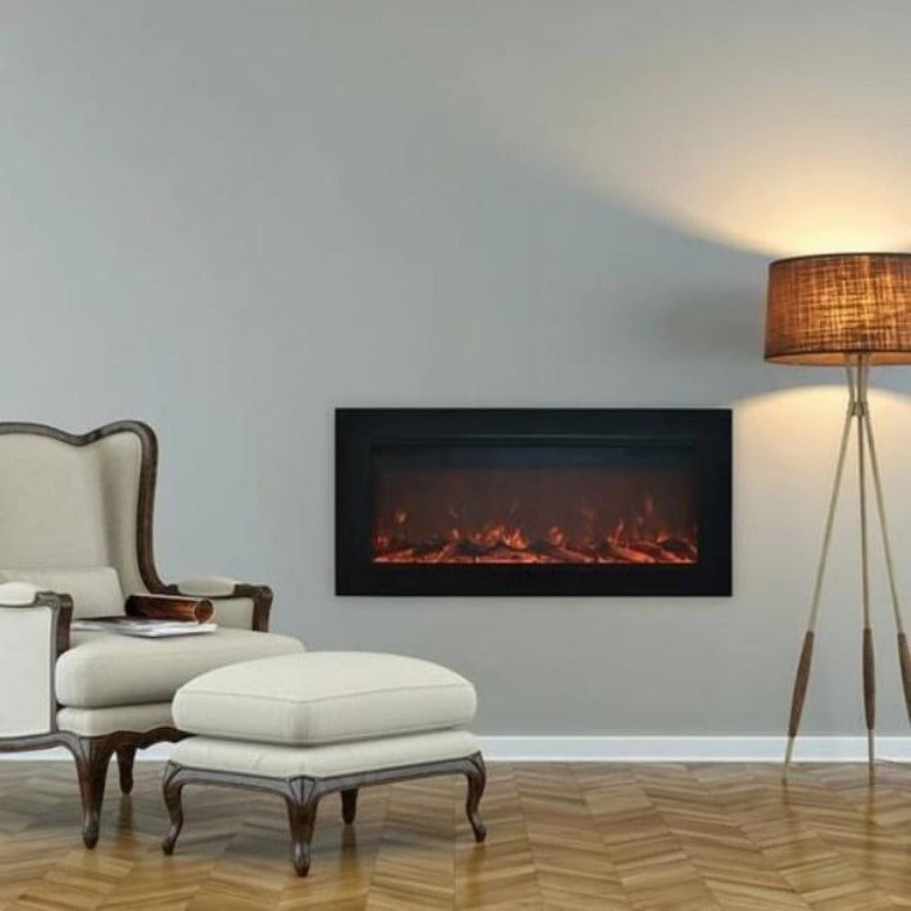 Electric Fireplace - Touchstone The SidelineSteel™ 50"- Recessed Electric Fireplace (#80013) in Sitting Room