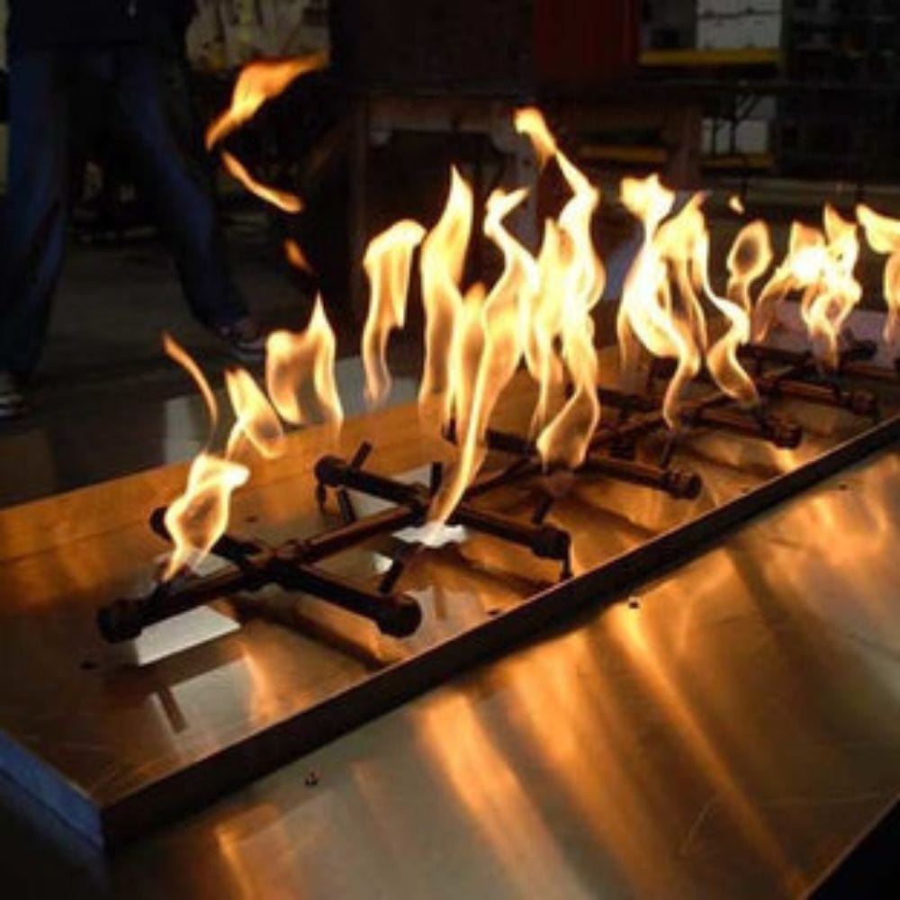 tall, bright flames of warming trends crossfire tree style gas burner