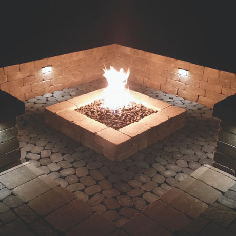 Warming Trends Original CROSSFIRE™ Brass Gas Burner, Custom Square Fire Pit