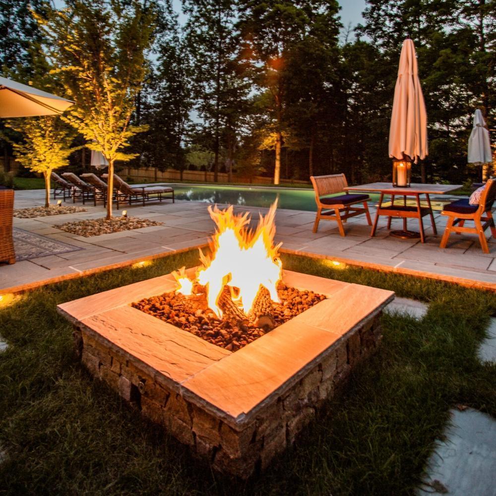 Warming Trends Original CROSSFIRE™ Brass Gas Burner with Lava Rocks and Ceramic Logs