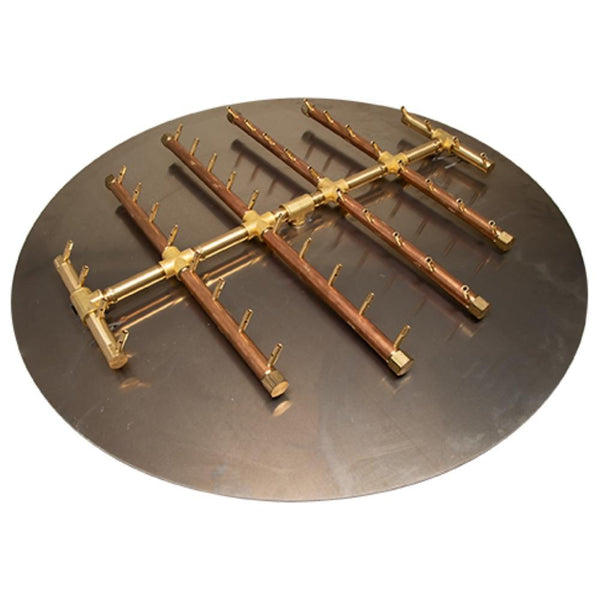 Warming Trends CFBCT440 Circular Tree-Style CROSSFIRE 30-Inch Brass Gas Burner with Plate