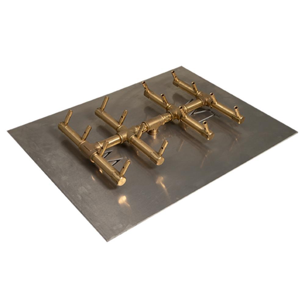 Warming Trends CFBDT160 Double Tree-Style CROSSFIRE 16-Inch Brass Gas Burner with Plate