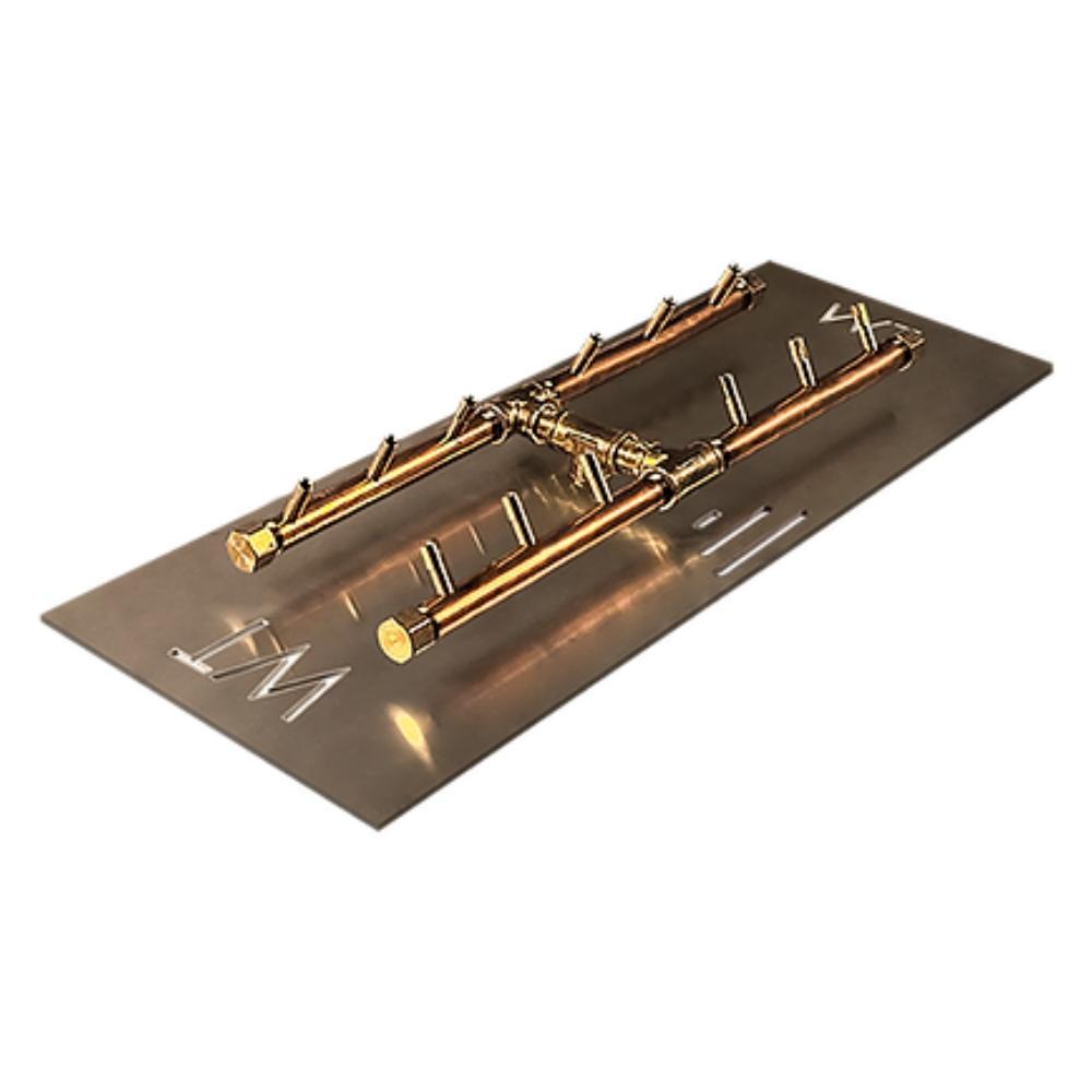 Warming Trends CFBH120 H-Style CROSSFIRE™ 18" Brass Gas Burner with 28" Plate