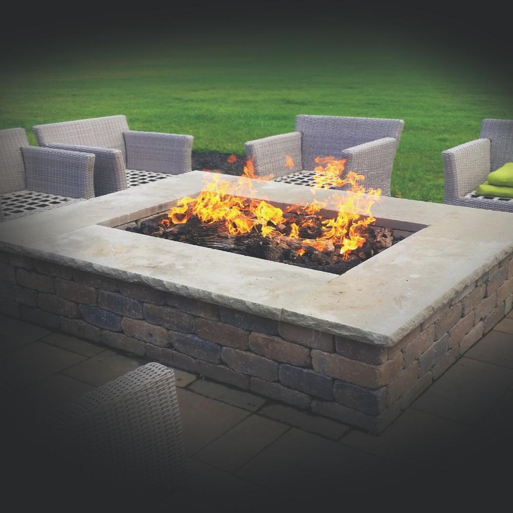 Fire Pit with Warming Trends H-Style CROSSFIRE™ Gas Burner