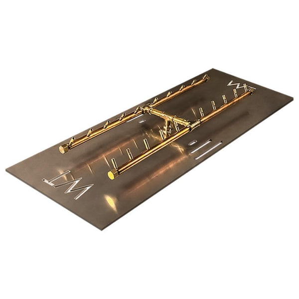 Warming Trends CFBH200 H-Style CROSSFIRE 30-Inch Brass Gas Burner with Plate