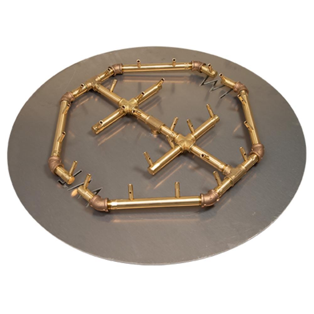 Warming Trends CFBO280 Octagonal CROSSFIRE™ 23" Brass Gas Burner with 30" Circular Plate