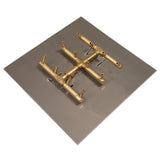 Warming Trends CFBST120 Square Tree-Style CROSSFIRE 10-Inch Brass Gas Burner with Plate