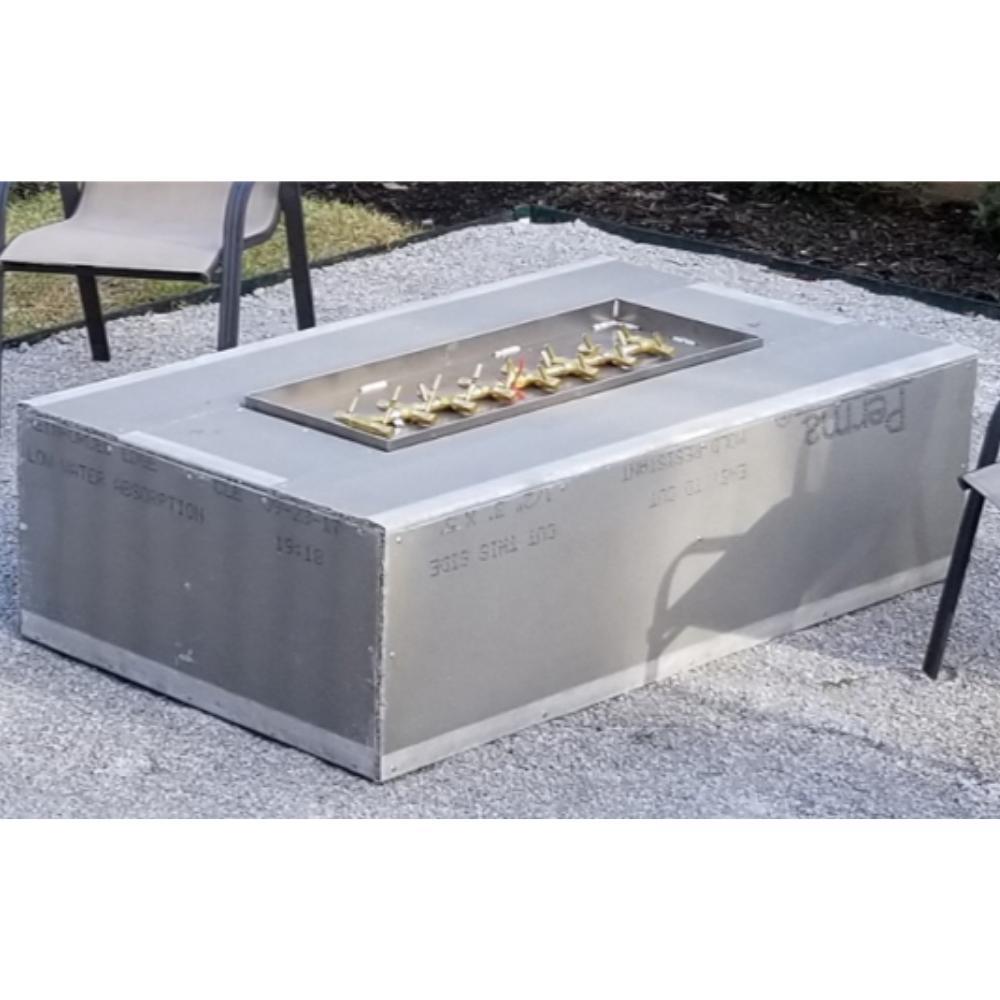 Warming Trends Ready to Finish Rectangular Gas Fire Pit with Tree-Style Gas Burner